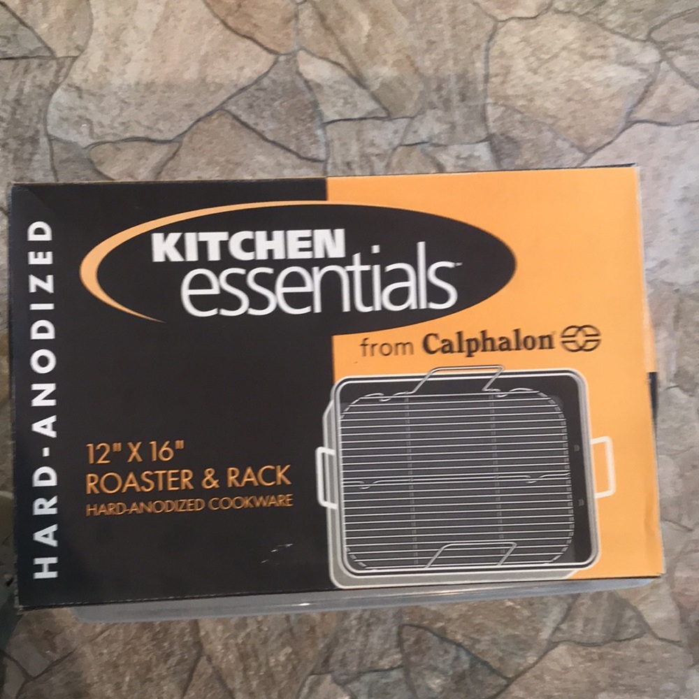Calphalon Hard Anodized  Nonstick 16" Roaster with Rack NWOT - Picture 13 of 15